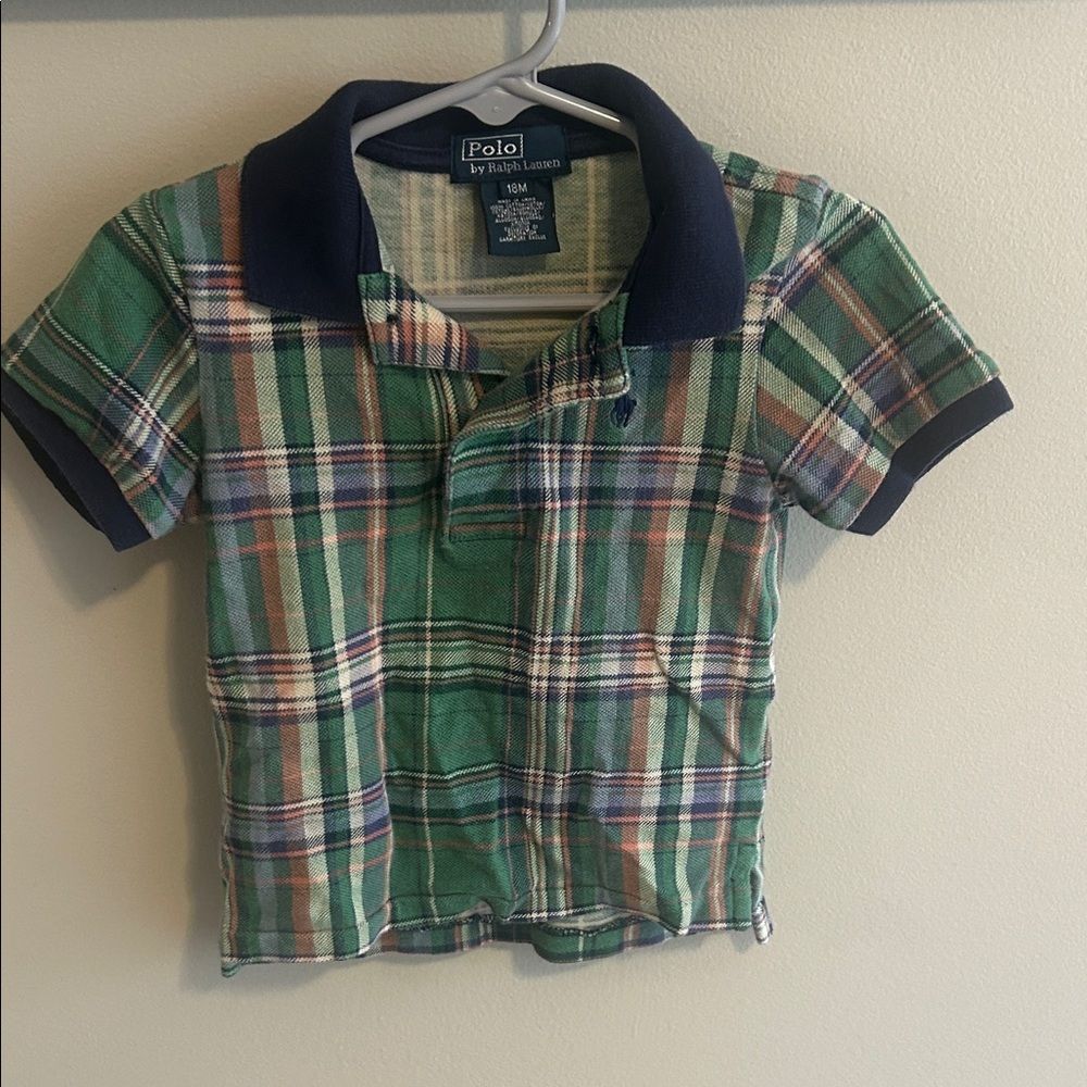 Polo Ralph Lauren 18M Baby Boy Green Plaid Polo Shirt